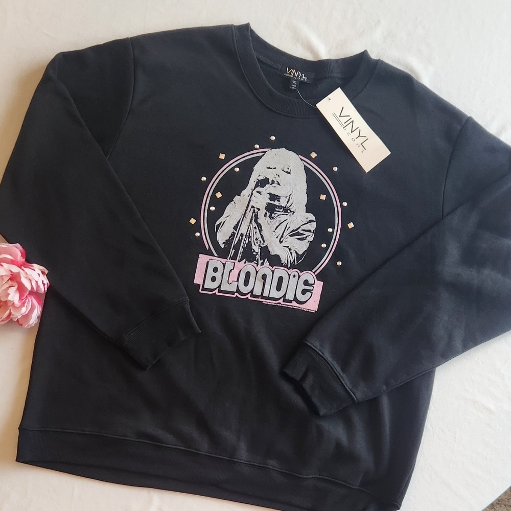 🏷️VINYL ICONS BLONDIE SWEATSHIRT METAL FRINGE XL - Picture 9 of 9